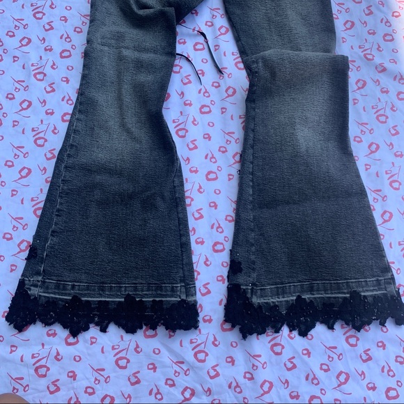 Super Unique Lace Up Pants with Lace Detailing and Sequins - Picture 3 of 3